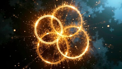 Light effect warm tone three circle scene