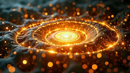 Light effect, warm tone, spiral scene