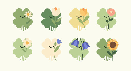 Obraz premium Cute smiling daisies on colorful background