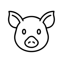 Fototapeta premium Minimalist line drawing of a pig's face in black and white 
