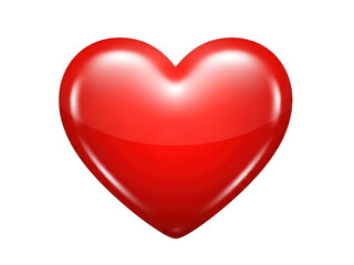 Red heart icon isolated on transparent background