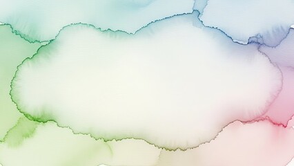 Fototapeta premium Green and blue watercolor alcohol ink background texture. Abstract pastel fluid art design with copy space. Background for spring season.