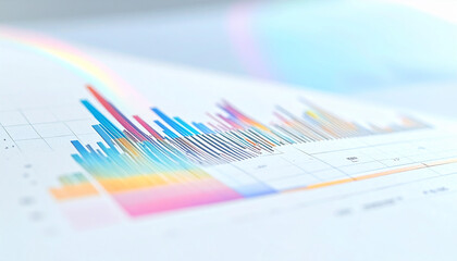 Data Analytics: A vibrant display of data visualized through a colorful chart, showcasing trends and insights in a dynamic and engaging manner.