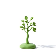 simple stylized tree standing alone representing growth balance illustration minimal nature concept