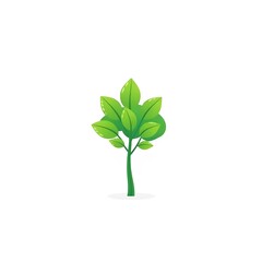 Obraz premium Young green plant alone symbolizing fresh beginnings illustration 