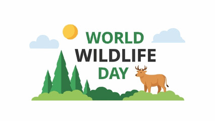 Naklejka premium World Wildlife Day card.