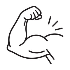 Fototapeta premium Strong Hand and Arm Muscle Outline Vector Symbol