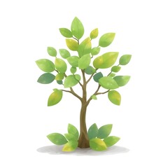 Obraz premium Bright green tree showing healthy growth and positive learning illustration 