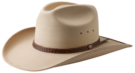 Stunning beige cowboy hat with braided leather band