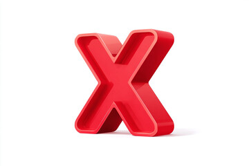 Obraz premium bold red letter X isolated on white background