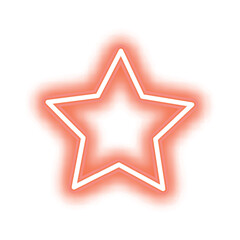 Obraz premium Bright Glowing Red Star Symbol with Modern Neon Light Effect