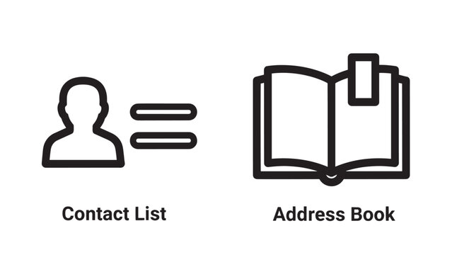 Contact List and Address Book Line Icons for Business Communication Management and Personal Organization Tools