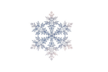 Intricate snowflake design isolated on transparent background