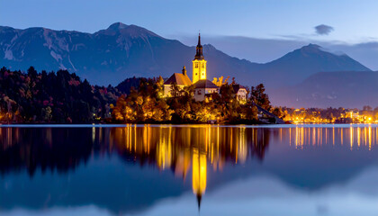 Fototapeta premium Insel im See 