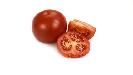 Tomatoes on a white background. A bright combination of vegetables for a healthy salad. High quality photo © Светлана Гуркова