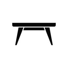 a black table with three legs on a white background