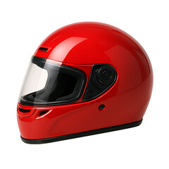 Protective racing helmet for motorbike isolated on transparent background
