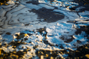 Obraz premium Abstract Ice and Water Patterns on Dark Ground in Cold Light