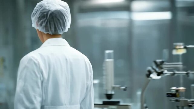 Healthcare team member activating a pager system in a sterile medical facility underscoring efficient communication protocols.