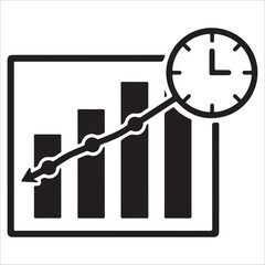 actuary silhouette vector illustration Business productivity and time management concept with graph