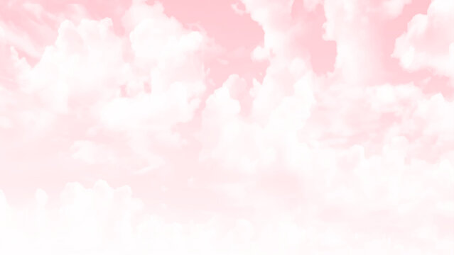 nice white clouds and pink sky