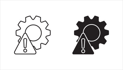 thin line failure Icon set, Symbol isolated wh kground. vector illustration. color editable