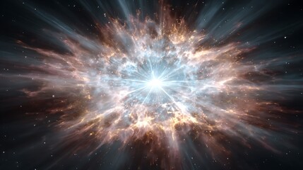 Fototapeta premium Digitally created illustration of a star explosion, showcasing celestial energy and expanding cosmic matter