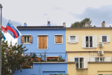 Fototapeta premium Colourful Buildings in Coastal Mediterranean Town