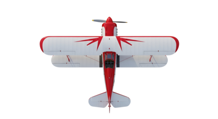 Red and white airplane illustration on white background