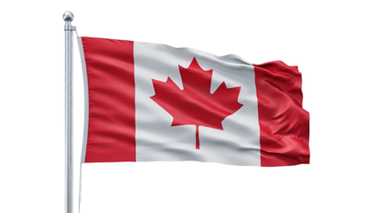 Canadian flag waving on flagpole