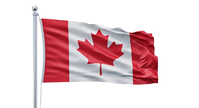 Canadian flag waving on flagpole