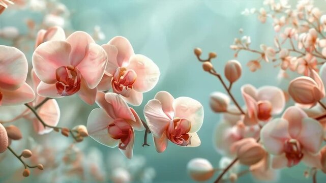 Delicate orchids in pastel shades create a cosy atmosphere and provide an excellent decorative backdrop for interior design and themes inspired by natural beauty.
