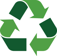 Two- Tone Green Recycling Symbol arrows