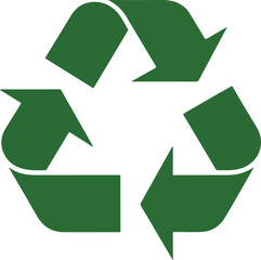 Green Recycling Symbol with Arrows vector illustration