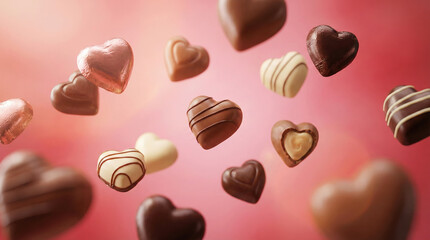 chocolate candy on a red background