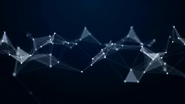 Complex Network Structure with Interconnected Nodes and Lines.