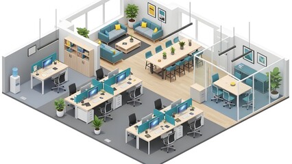 Obraz premium isometric view of a modern building