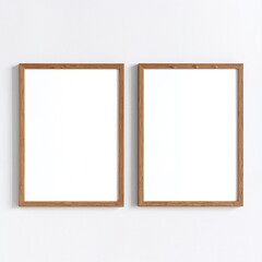 Two elegant frames, one rectangular and one square, hang on a textured wall, showcasing vibrant artwork that adds charm to the cozy room.