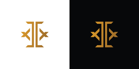 Luxury and modern letter I initials logo design