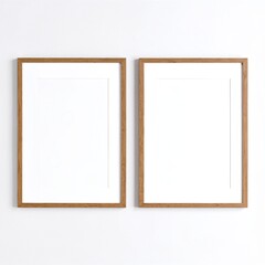 Two elegant frames hang on a textured wall, one showcasing a vibrant landscape painting, while the other displays a black-and-white portrait, creating a striking visual contrast.