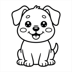Obraz premium Happy cartoon puppy sitting cute animal