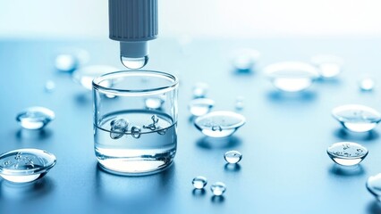 Close up image of the liquid inside the container during the experiment