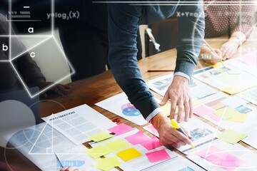 Business people are brainstorming ideas