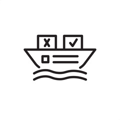 Cargo manifest icon symbolizing maritime inventory, freight documentation, and customs verification, representing ship loading lists, nautical logistics tracking, port compliance, and vessel audits.