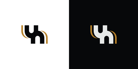 Unique and modern letter UN initials logo design
