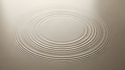 Obraz premium A close-up view of a serene and calm water surface with a ripple effect, creating circular waves that evoke a sense of peacefulness and tranquility, ideal for backgrounds or conceptual designs.