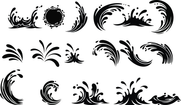 Dynamic black and white wave patterns vector illustration