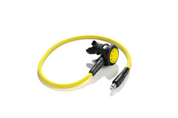 Scuba diving octopus isolated on white background    