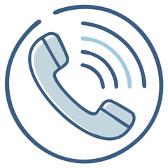 Stylized phone icon with radiating signal lines symbolizing communication