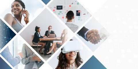 Digital business and marketing, photo remix